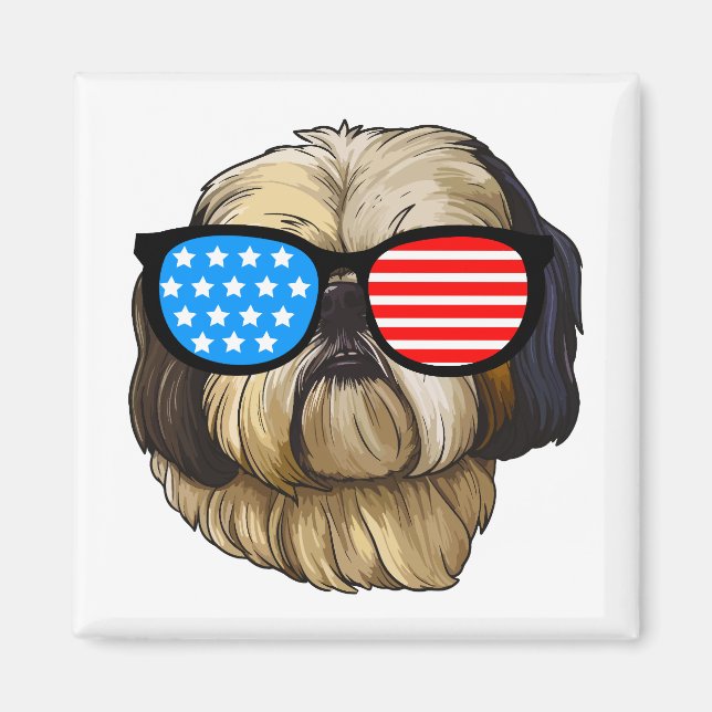 Patriotic Shih Tzu Magnet (Framsidan)
