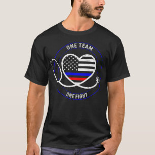 Patriotic Shirt, ett team, ett stridsstetoskoskop T Shirt