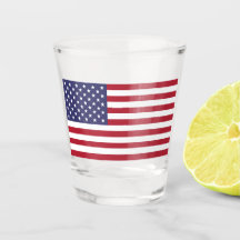 Patriotic shot glass with flagga of USA