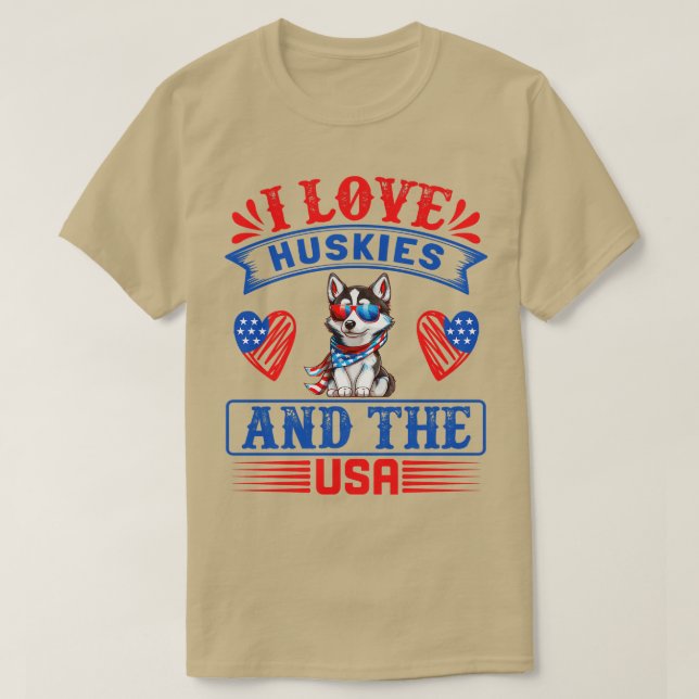 Patriotic Siberian husky Hund 2 T Shirt (Design framsida)