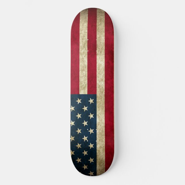 Patriotic Skateboard med den amerikanska Flagga (Framsida)
