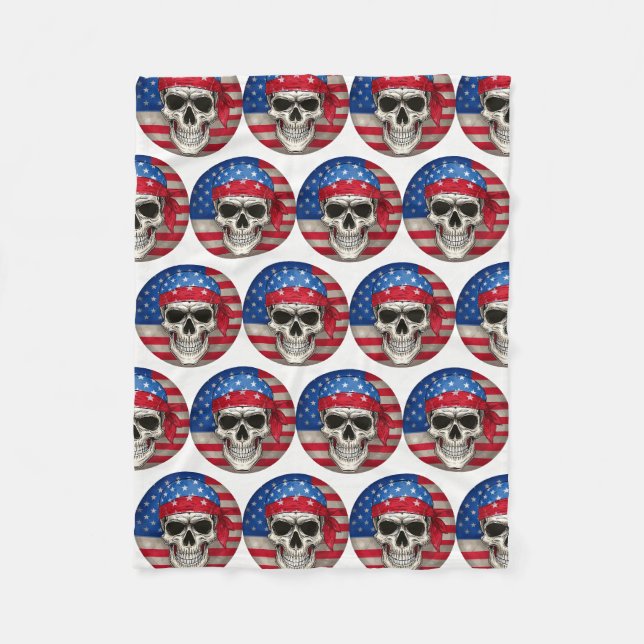 Patriotic Skull Fleece Blanket (Framsidan)