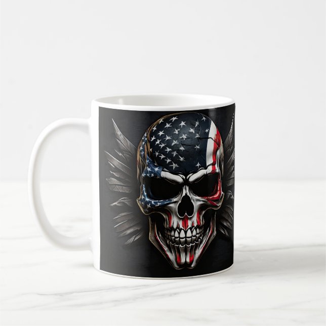 Patriotic Skull Kaffemugg (Vänster)