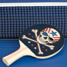 Patriotic Skull och Crossbone American Flagga Pingisracket