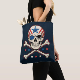Patriotic Skull och Crossbone American Flagga Tygkasse