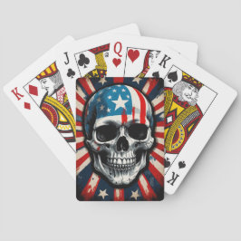 "Patriotic Skull: Stars och stripes Rebebell" Casinokort