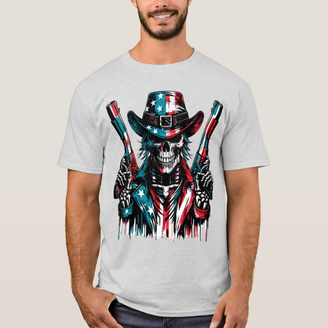 Patriotic Skull T Shirt (Framsida)