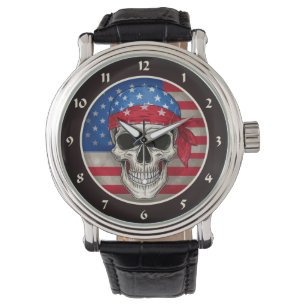 Patriotic Skull Watch Armbandsur