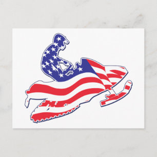 Patriotic-Sledder Vykort