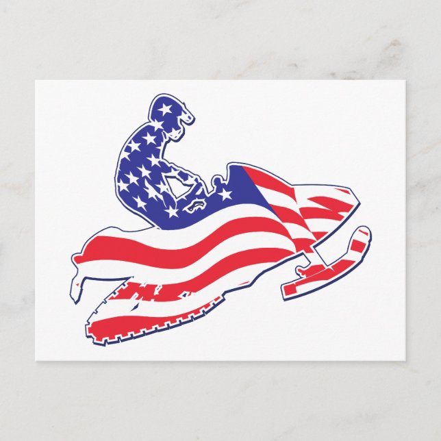 Patriotic-Sledder Vykort (Framsida)