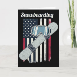 Patriotic Snowboarding USA Flag & Snowboard Sports Kort