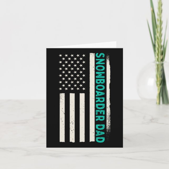 Patriotic Snowboarding Winter Snowboarde Kort (Framsida)