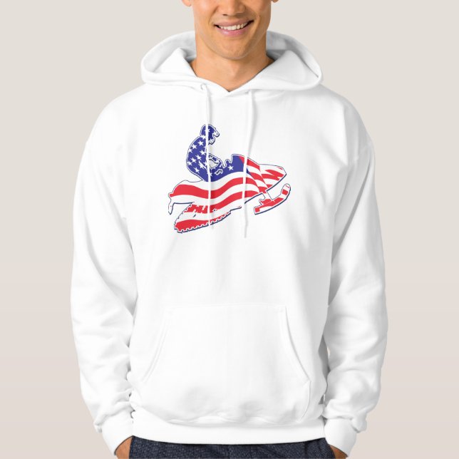 Patriotic Snowmobiling Hoodie (Framsida)