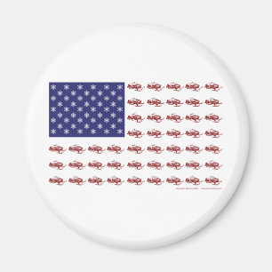 Patriotic Snowmobiling Magnet