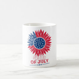 Patriotic Solros Fjärde juli-Blommigten Kaffemugg