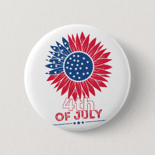 Patriotic Solros Fjärde juli-Blommigten Knapp