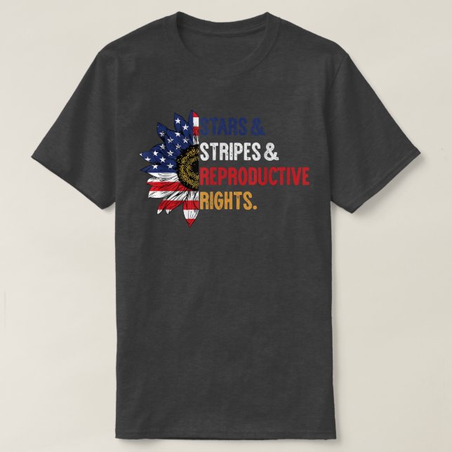 Patriotic Solros USA Stars Rand Reproductive T Shirt (Design framsida)