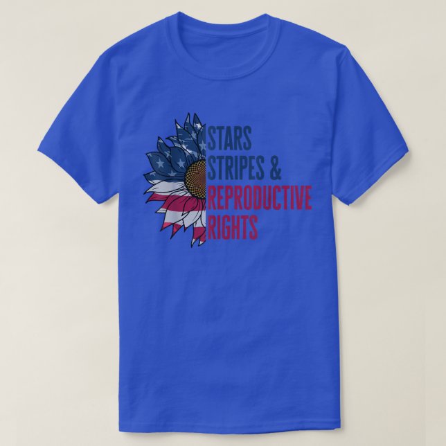 Patriotic Solros USA Stars Rand Reproductive T Shirt (Design framsida)