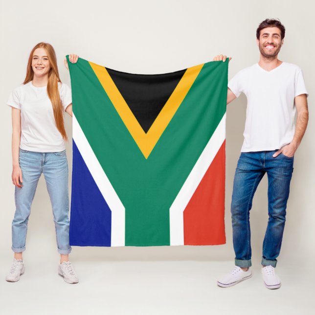 Patriotic South Afrika flagga Bokke Fleecefilt (På plats)