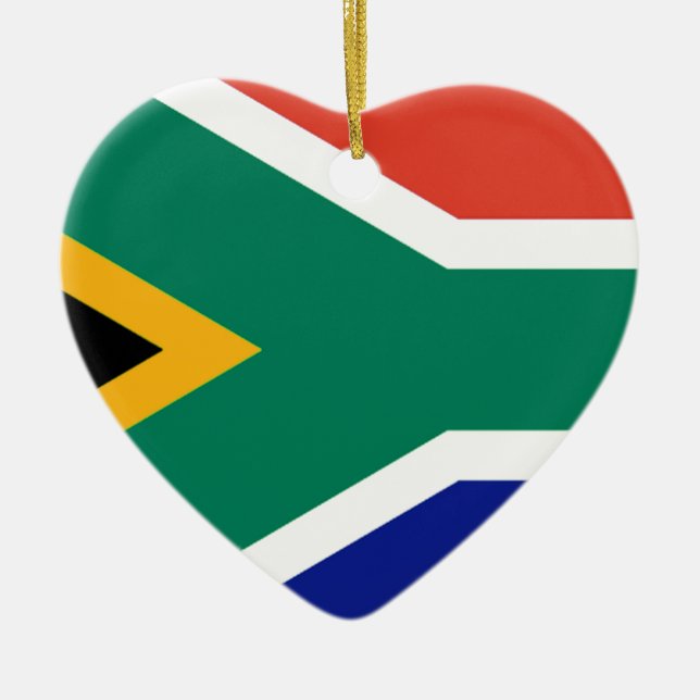 Patriotic South Afrika flagga Bokke Julgransprydnad Keramik (Framsidan)