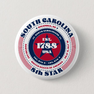 Patriotic South Carolina Circle med statsinformati Knapp