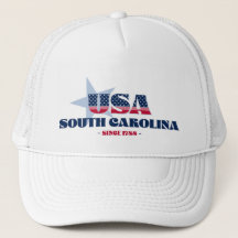 Patriotic South Carolina Typography Truckerkeps