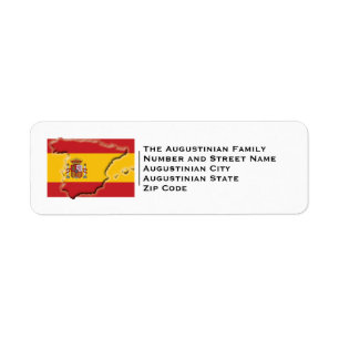 Patriotic SPANIENS FLAGGA Returadress Etikett