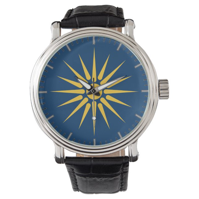 Patriotic, special watch with Flag of Macedonia Armbandsur (Framsida)