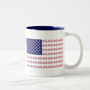 Patriotic Sport Bike Två-Tonad Mugg