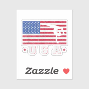 Patriotic Sports Gift American USA flagga Girls Gy Klistermärken