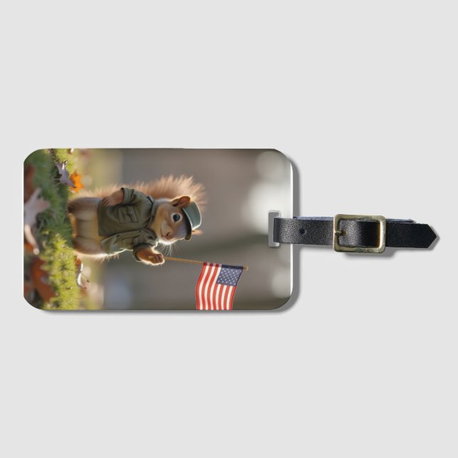 Patriotic Squirrel Bagagebricka (Framsida horisontal)