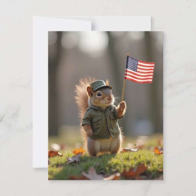Patriotic Squirrel Kort (Framsida)
