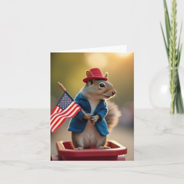 Patriotic Squirrel Kort (Framsida)