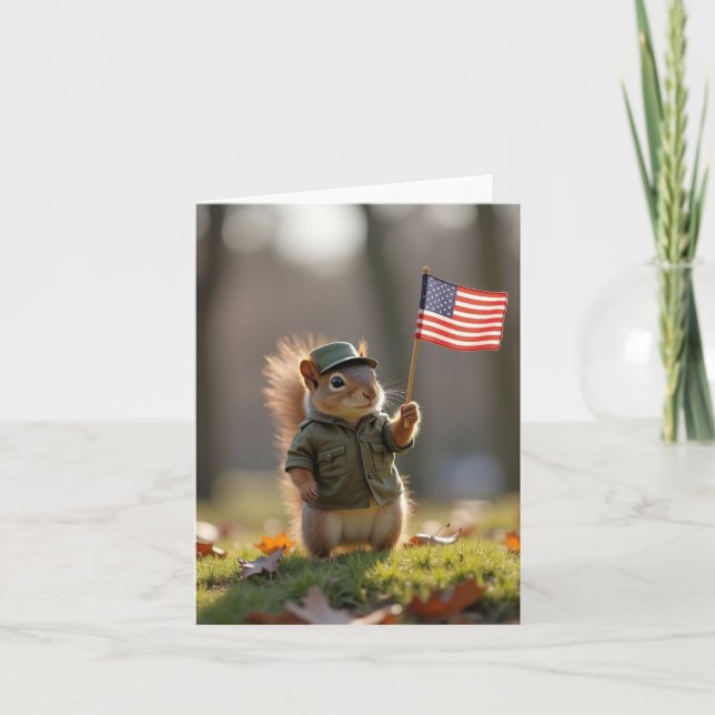 Patriotic Squirrel Kort (Framsida)