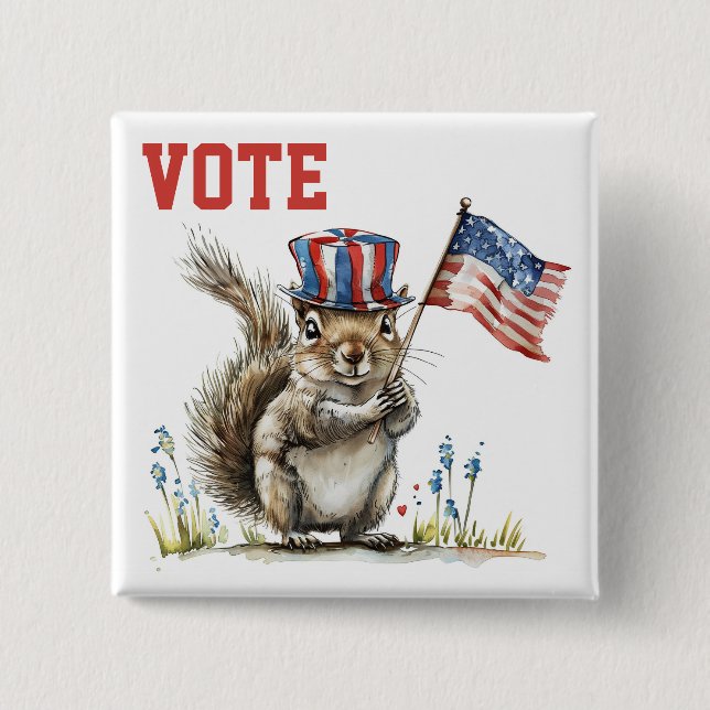 Patriotic Squirrel-omröstning Knapp (Framsida)