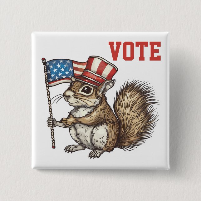 Patriotic Squirrel-omröstning Knapp (Framsida)