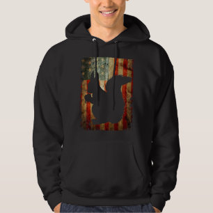 Patriotic Squirrel Usa American Flagga Animal Desi Hoodie
