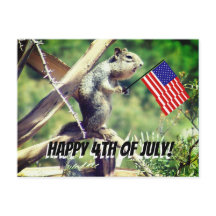 Patriotic Squirrel-vykort
