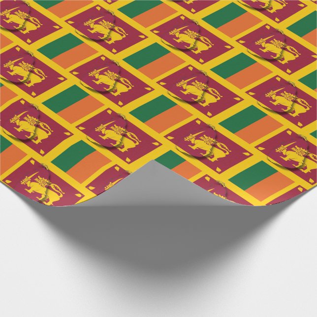 Patriotic SRI LANKA FLAGGA KARTA Presentpapper (Hörn)