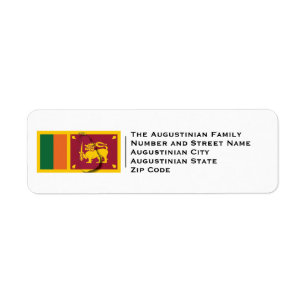 Patriotic   SRI LANKA FLAGGA Returadress Etikett