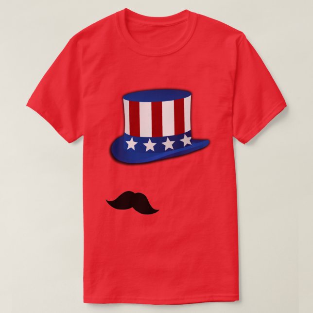 Patriotic Stache T Shirt (Design framsida)