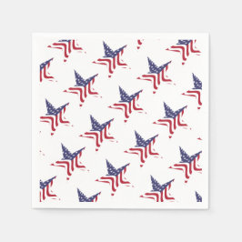 Patriotic Star American Flagga Patriotic Napkins Pappersservett