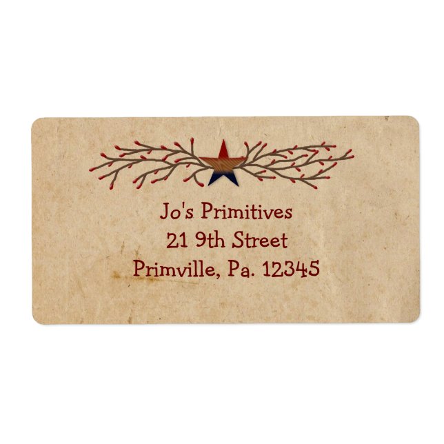 Patriotic Star Business Label Fraktsedel (Framsidan)