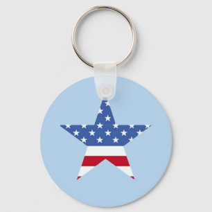 Patriotic Star Keychain Nyckelring