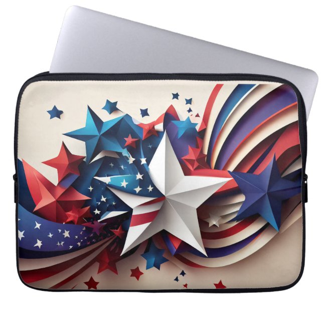 Patriotic Star Laptop Fodral (Framsidan)