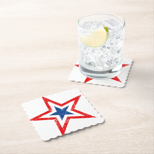 Patriotic Star Papper Drink Underlägg (Insitu)