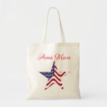 Patriotic Star Personlig Tote Bag America