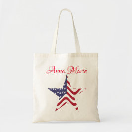 Patriotic Star Personlig Tote Bag America Tygkasse