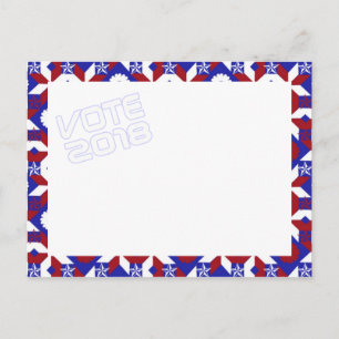 Patriotic Star Quilt VOTE 2018 vycard Vykort