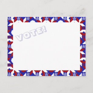 Patriotic Star Quilt VOTE!vykort Vykort